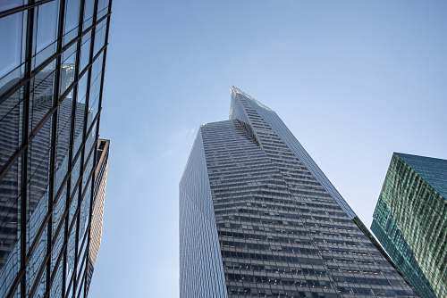 office building low angle photography of curtain building urban